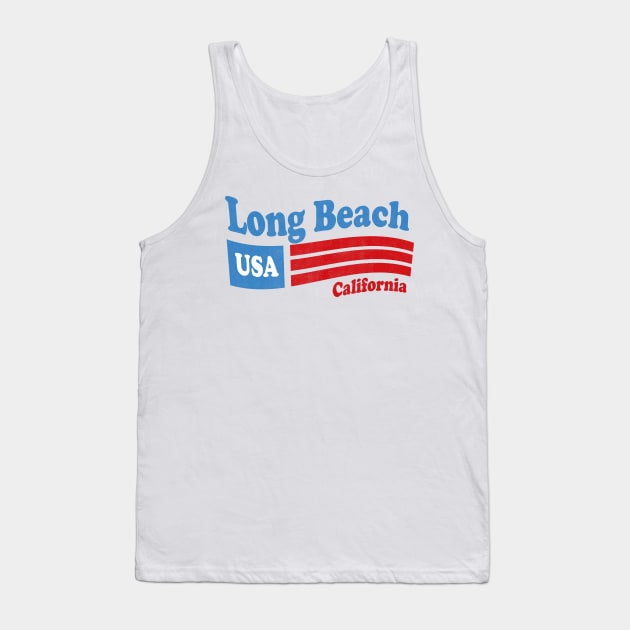 Long Beach California - CA, USA - American Flag 4th of July Tank Top by thepatriotshop